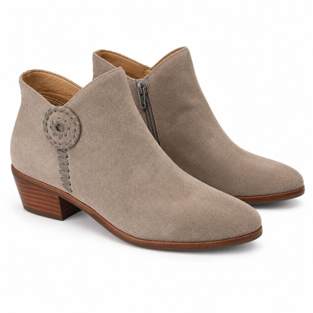 Jack Rogers Peyton Suede Leather Ankle Bootie Size 8.5 M Taupe Tan Boot NWD*